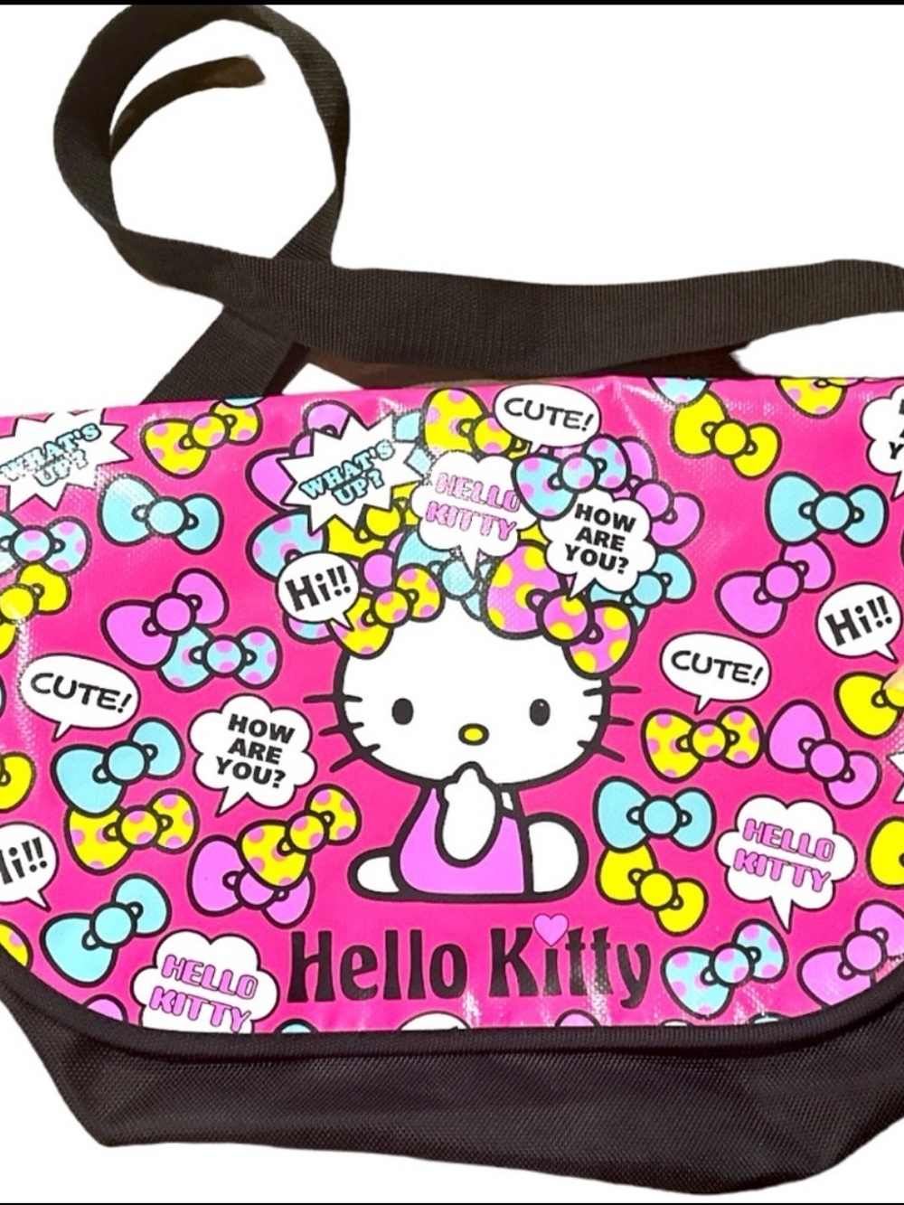 Sanrio Hello Kitty Messenger Bag  Bow 2012 Collection NEW NWT 15"x12"in